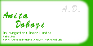 anita dobozi business card